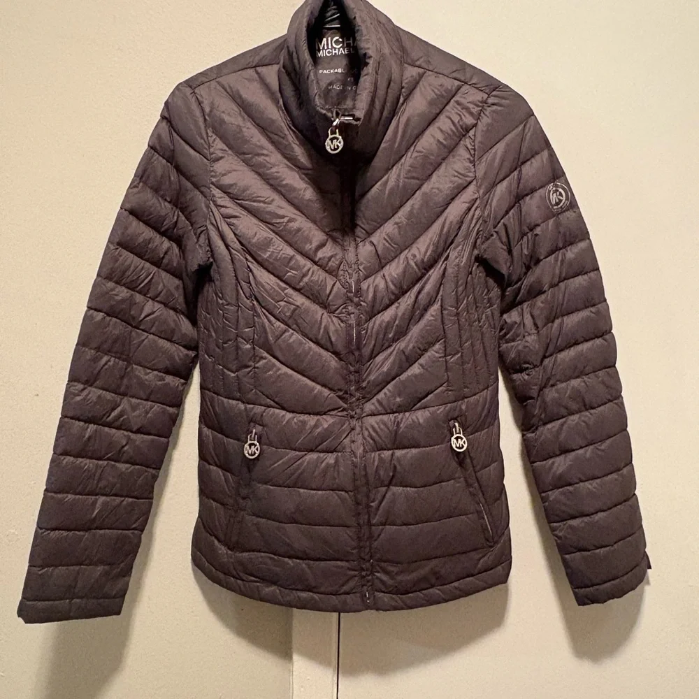 Michael Kors Women's Puffer Jacket - Dark Gray - Picture 1 of 2